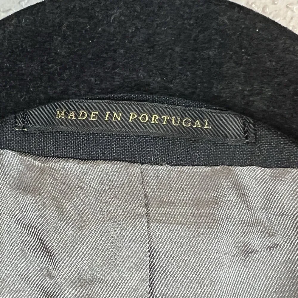 J Hilburn Blazer Jacket Mens US 50R Charcoal Gray Wool Classic Fit Surgeons Cuff